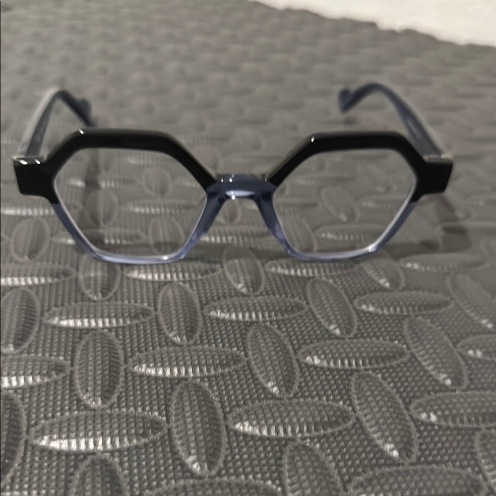 Black and Blue Geometric Glasses